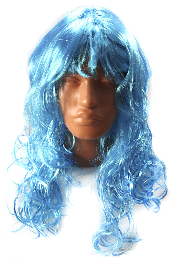 Парик волнистый голубой