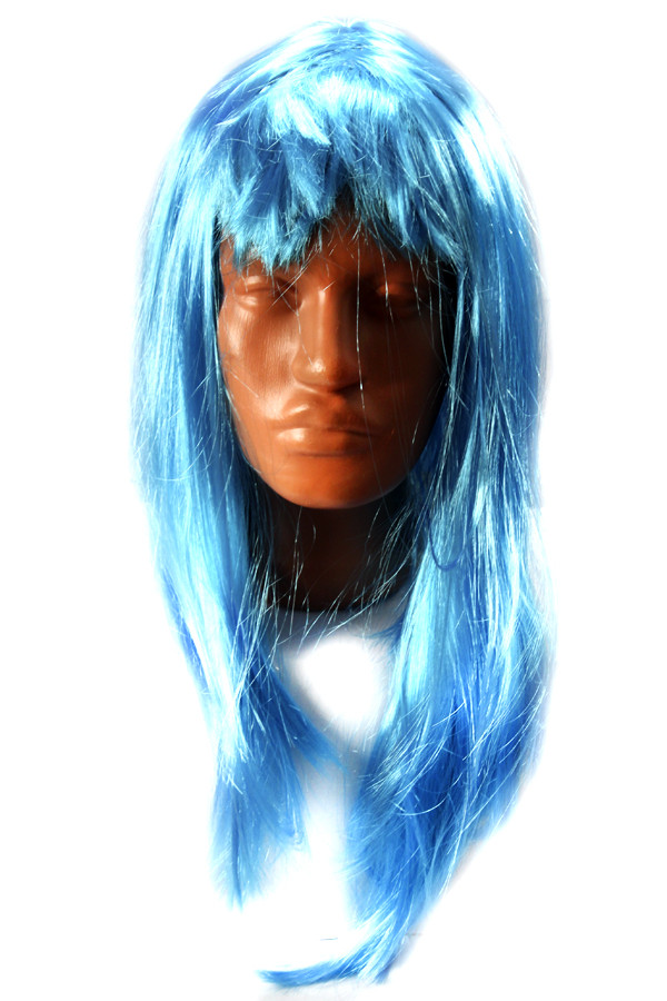 Парик прямой голубой