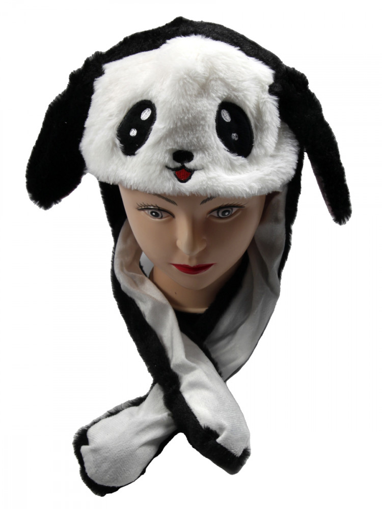 Шапка с подвижными ушами Панда