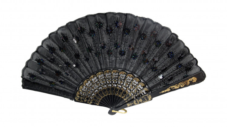 Веер карнавальный с пайетками 