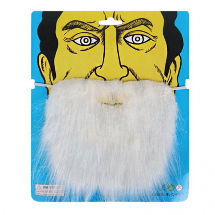 Борода на резинке белая