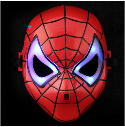 Маска человек паук красная светящаяся