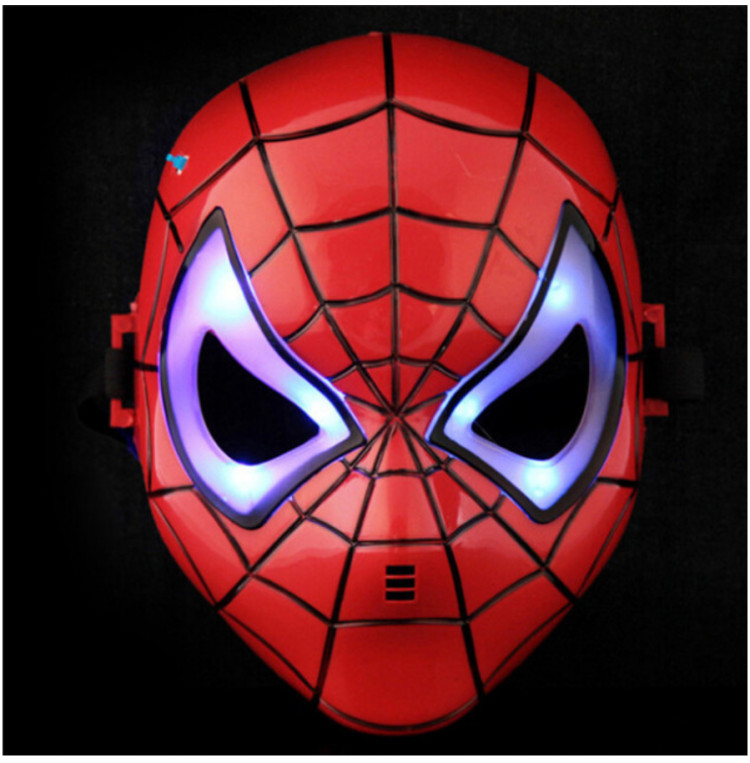 Маска человек паук красная светящаяся