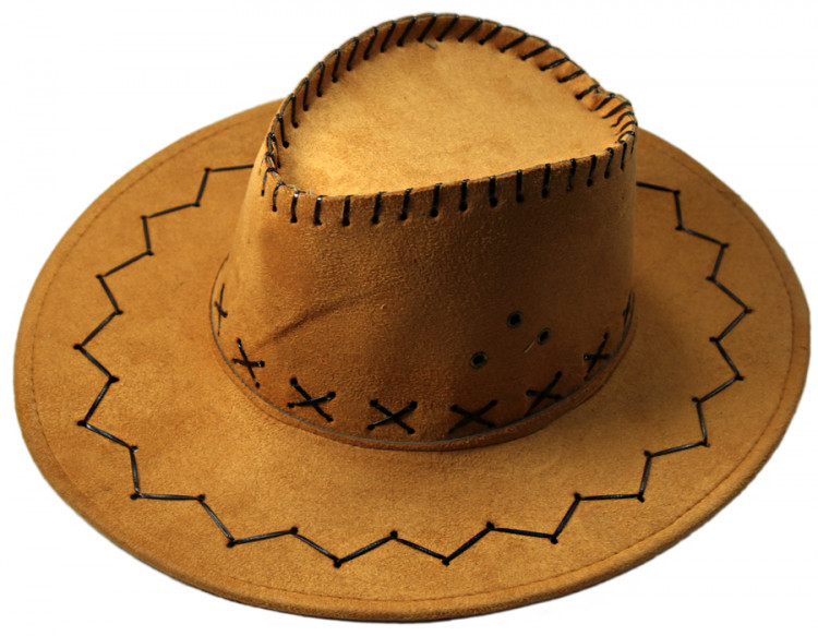 Шляпа ковбоя замша рыжая