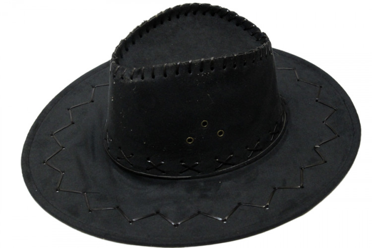 Шляпа ковбоя замша черная