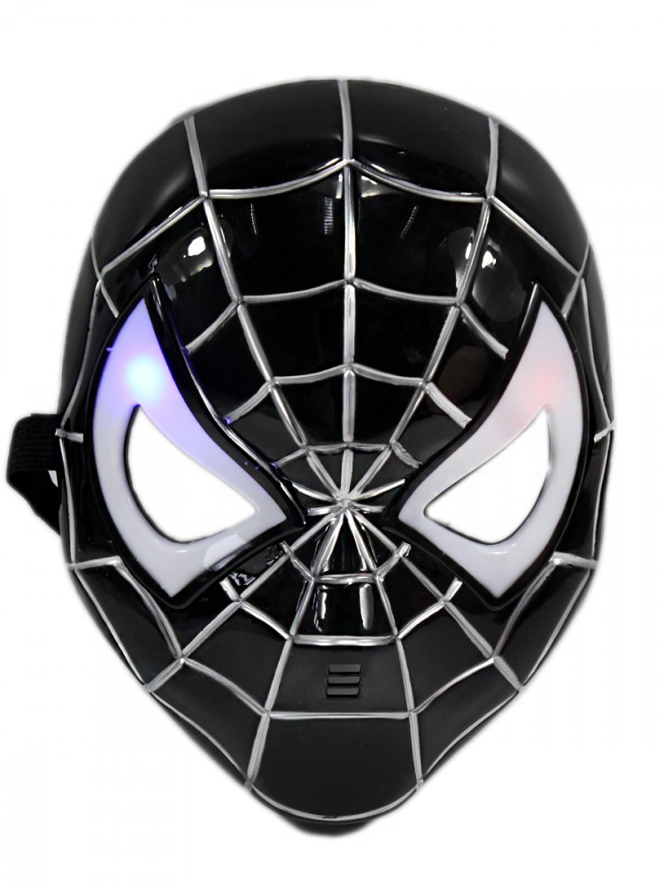 Маска Человек паук светящаяся черная