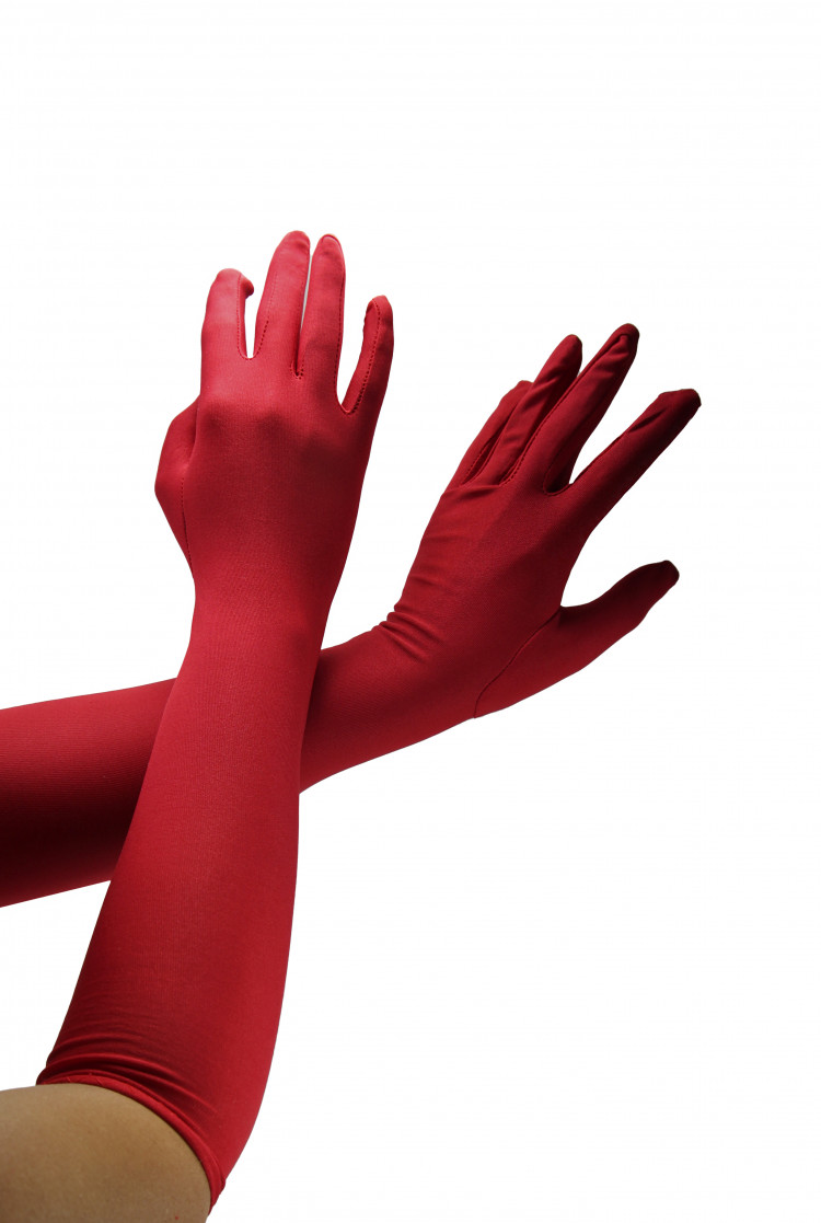 Перчатки карнавальные длинные красные