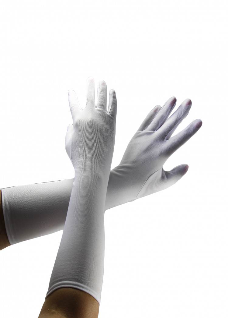 Перчатки карнавальные длинные белые